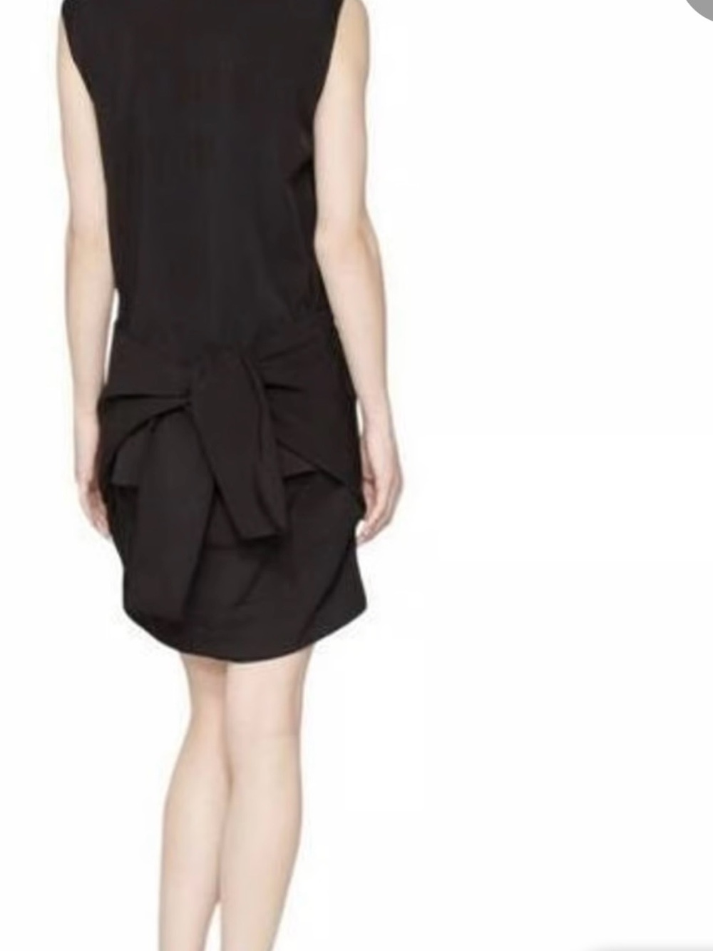 Theyskens’ Theory Black Wool Silk Draped Tie Dress Size 4